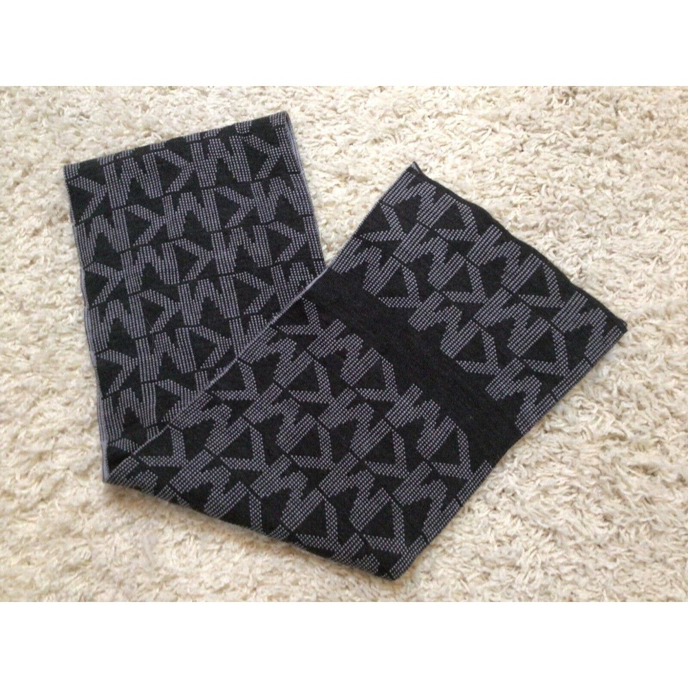 MICHAEL KORS Women's Charcoal Gray MK Monogram Knit Scarf 919A